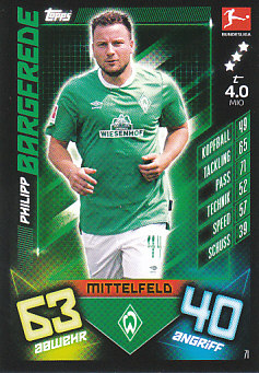 Philipp Bargfrede Werder Bremen 2019/20 Topps MA Bundesliga #71